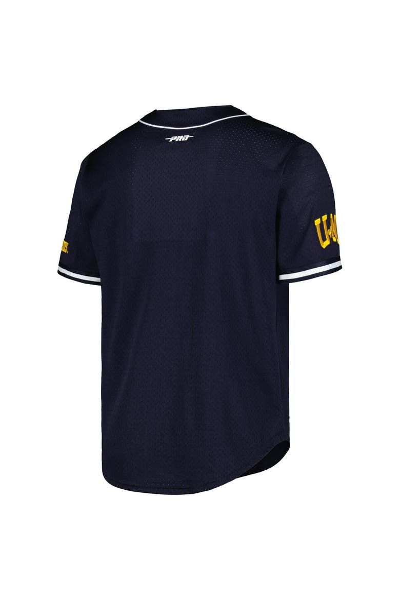 Men's Pro Standard Navy Michigan Wolverines Mesh Full-Button Replica Baseball Jersey, Alternate, color, Navy