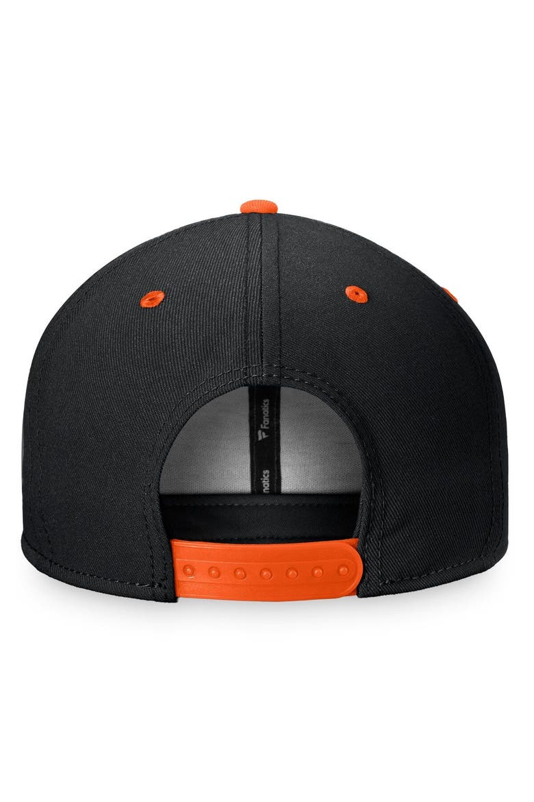 Men's Fanatics Branded Black/Orange Philadelphia Flyers Heritage Retro Two-Tone Snapback Hat, Alternate, color, Black
