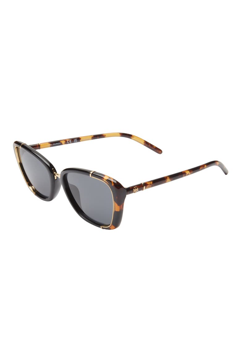54mm Cat Eye Sunglasses, Alternate, color, DARK TORT