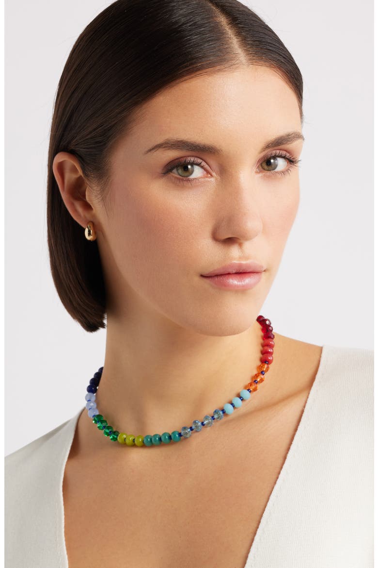 Color Pop Beaded Necklace, Alternate, color, RAINBOW- GOLD