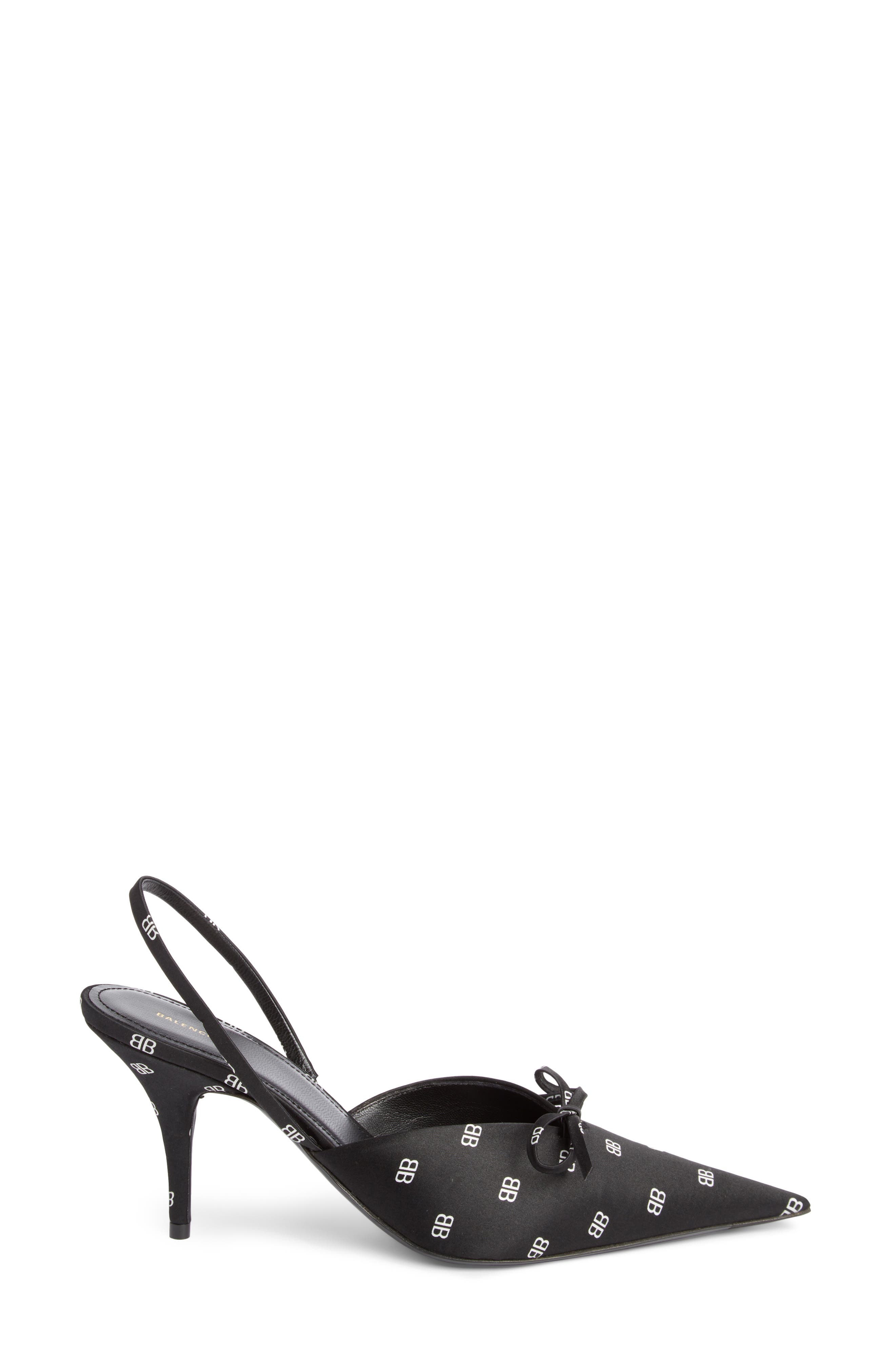 Balenciaga BB Logo Slingback Pump, Alternate, color, 