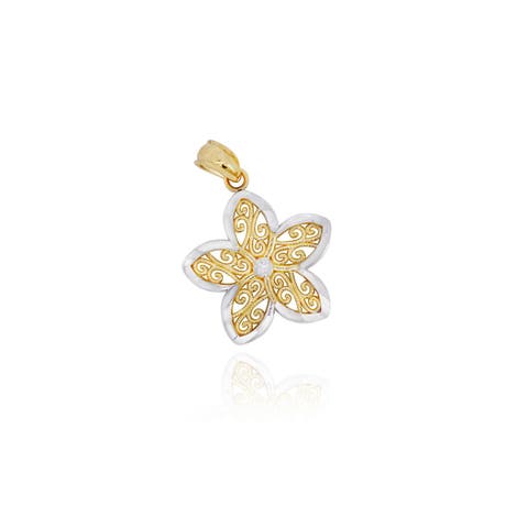 Two Tone Lace Flower Charm
