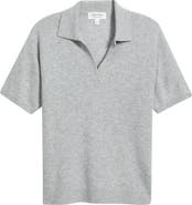 Nordstrom Cashmere Johnny Collar Short Sleeve Sweater