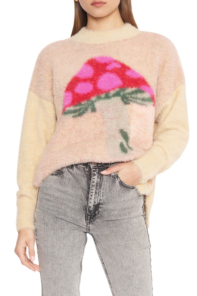 Shirley Mushroom Fuzzy Sweater, Main, color, CREAM