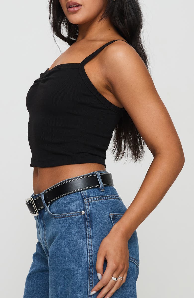 Princess Polly Essential Rib Camisole, Alternate, color, Black