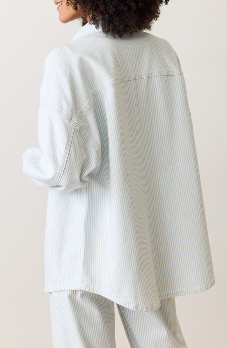 Marine Layer Molly Oversize Shirt Jacket, Alternate, color, Railroad Stripe