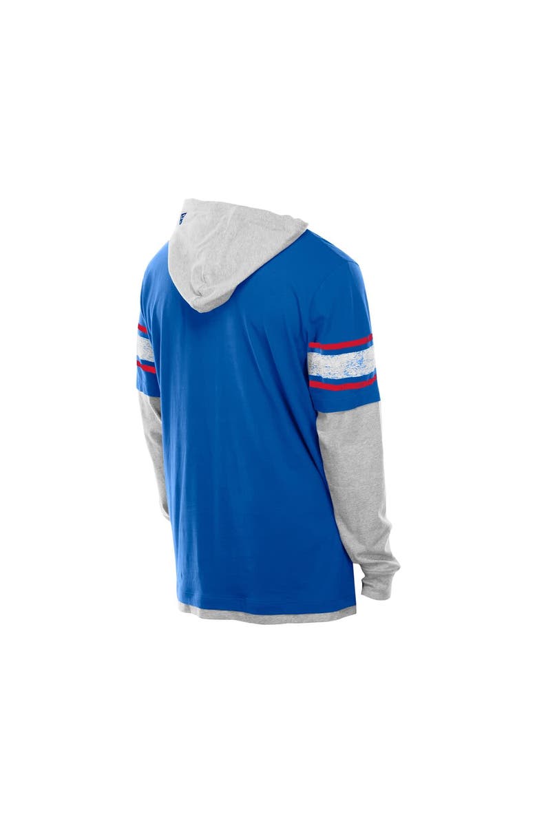 New Era Men's New Era Royal Buffalo Bills Twofer Layered Long Sleeve Hoodie T-Shirt, Alternate, color,