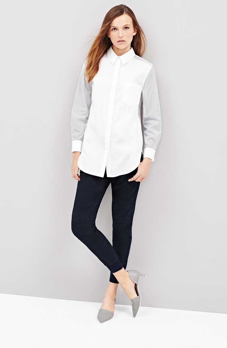 Vince Mixed Shirting Button Up Blouse, Alternate, color, 