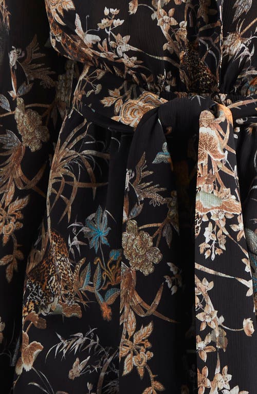 L Agence Tapestry Jungle Arabell Romper In Black Multi Tapestry Jungle