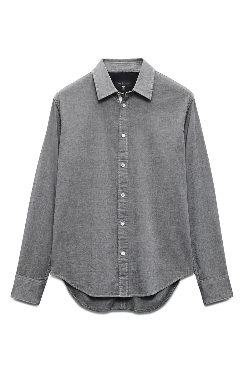 rag & bone Tomlin Cotton Dobby Button-Up Shirt, Alternate, color, Pearlgry
