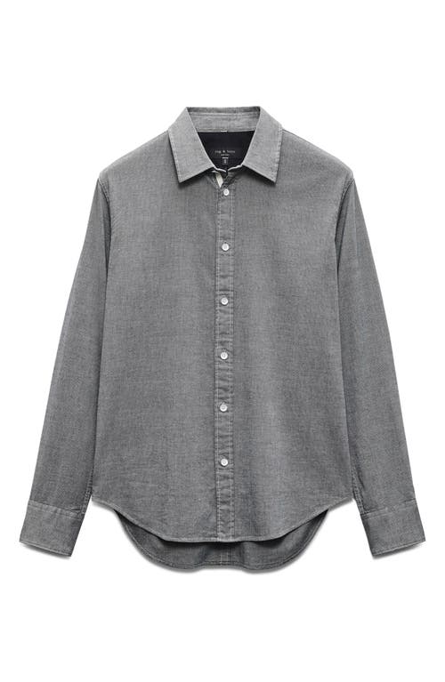 Rag & Bone Tomlin Stretch Dobby Button Front Shirt In Pearlgry