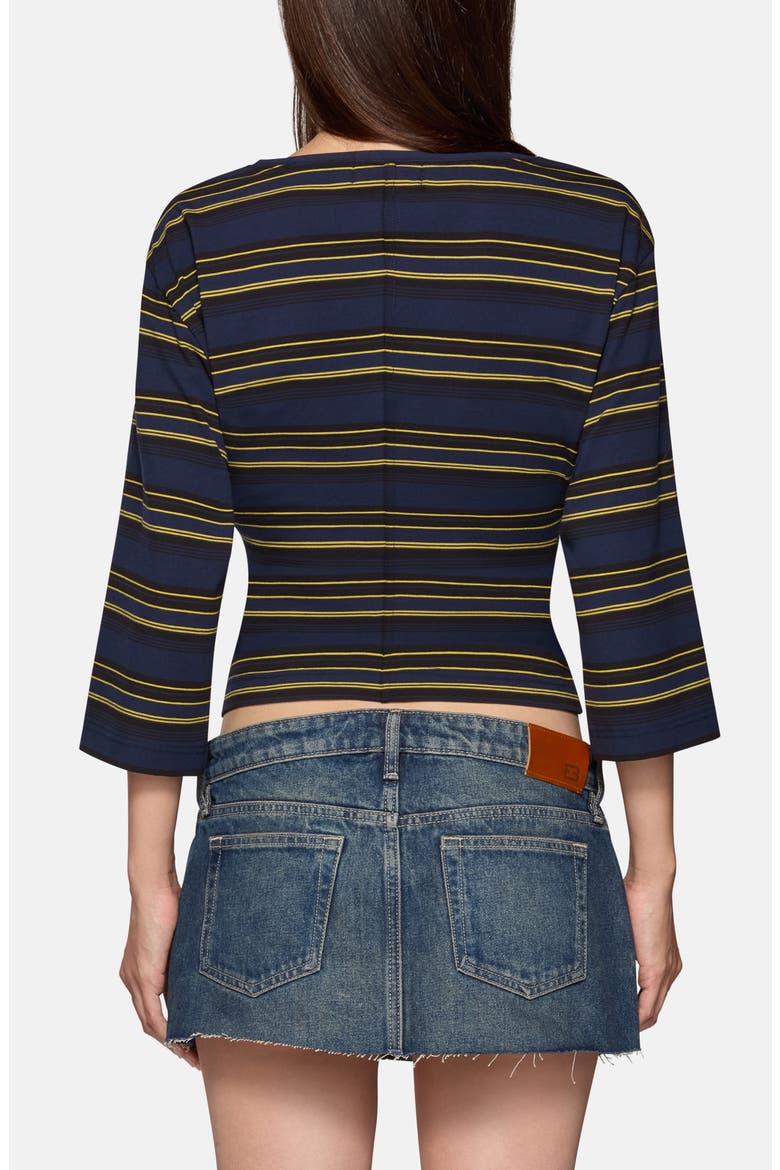 Douglas Striped Crop Top, Alternate, color, NAVY MOSS STRIPE