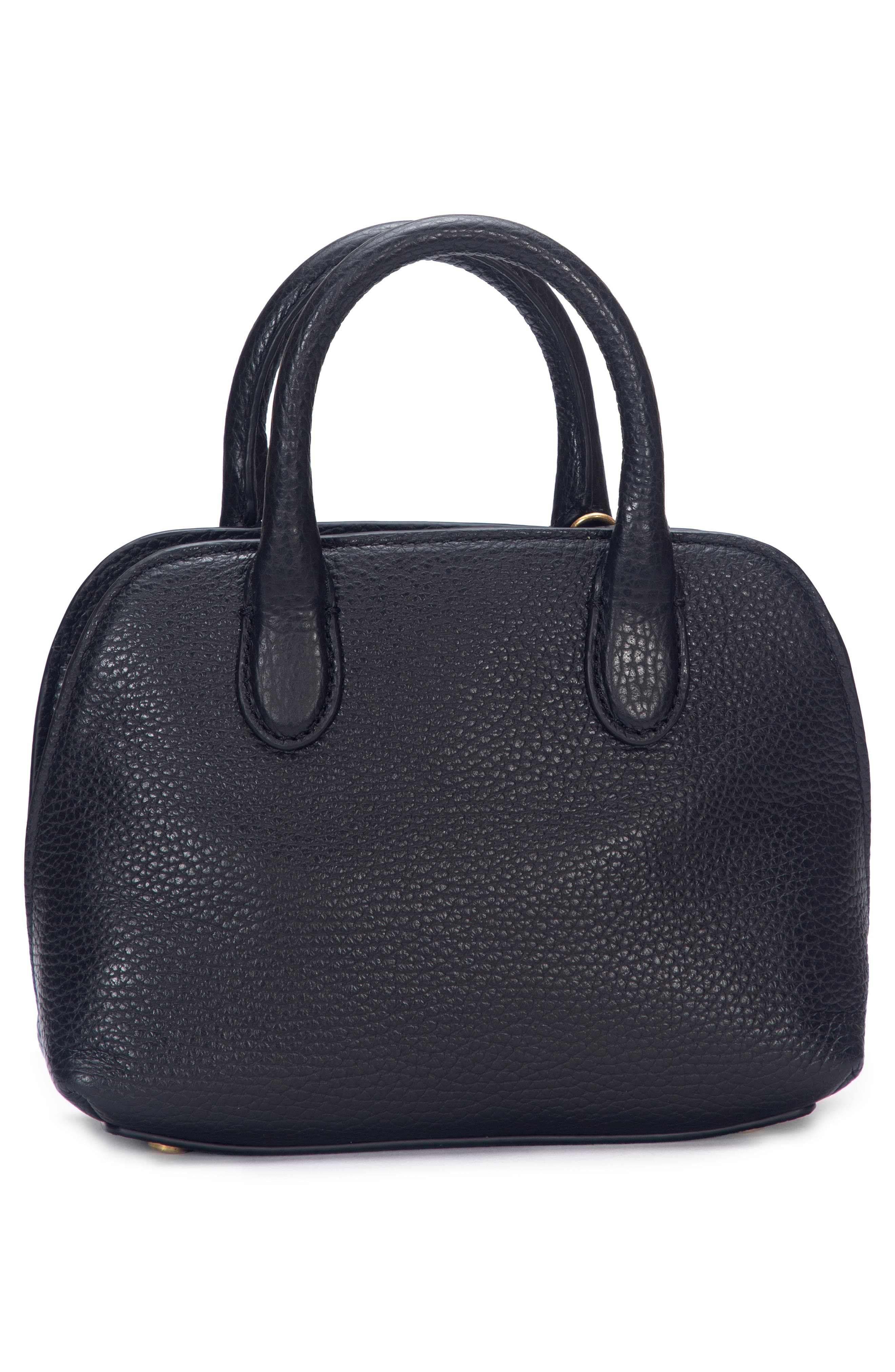 Vince Mini Delphine Pebble Leather Top Handle Bag, Alternate, color, Black
