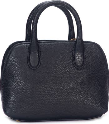 Mini Delphine Pebble Leather Top Handle Bag