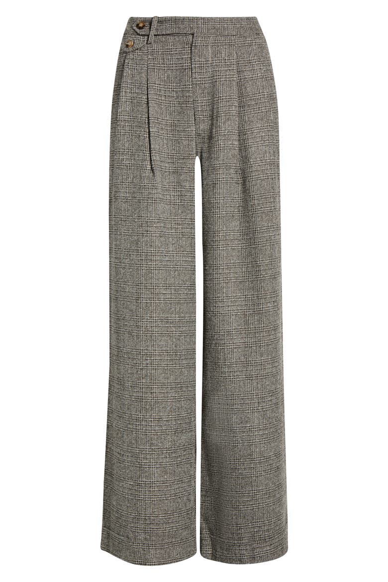 Lanie Wide Leg Pants, Alternate, color, GREY PLAID