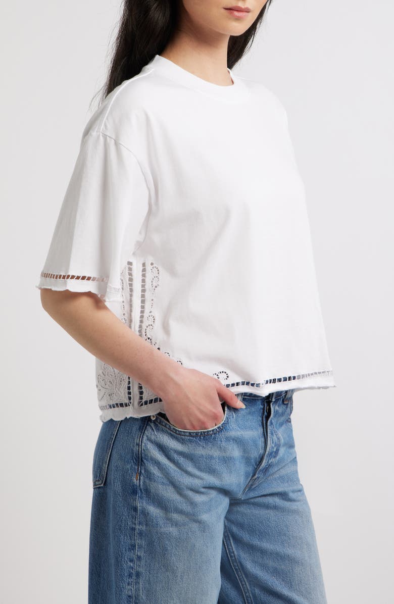 Madewell Allday Embroidered Boxy Crop T-Shirt, Alternate, color, White