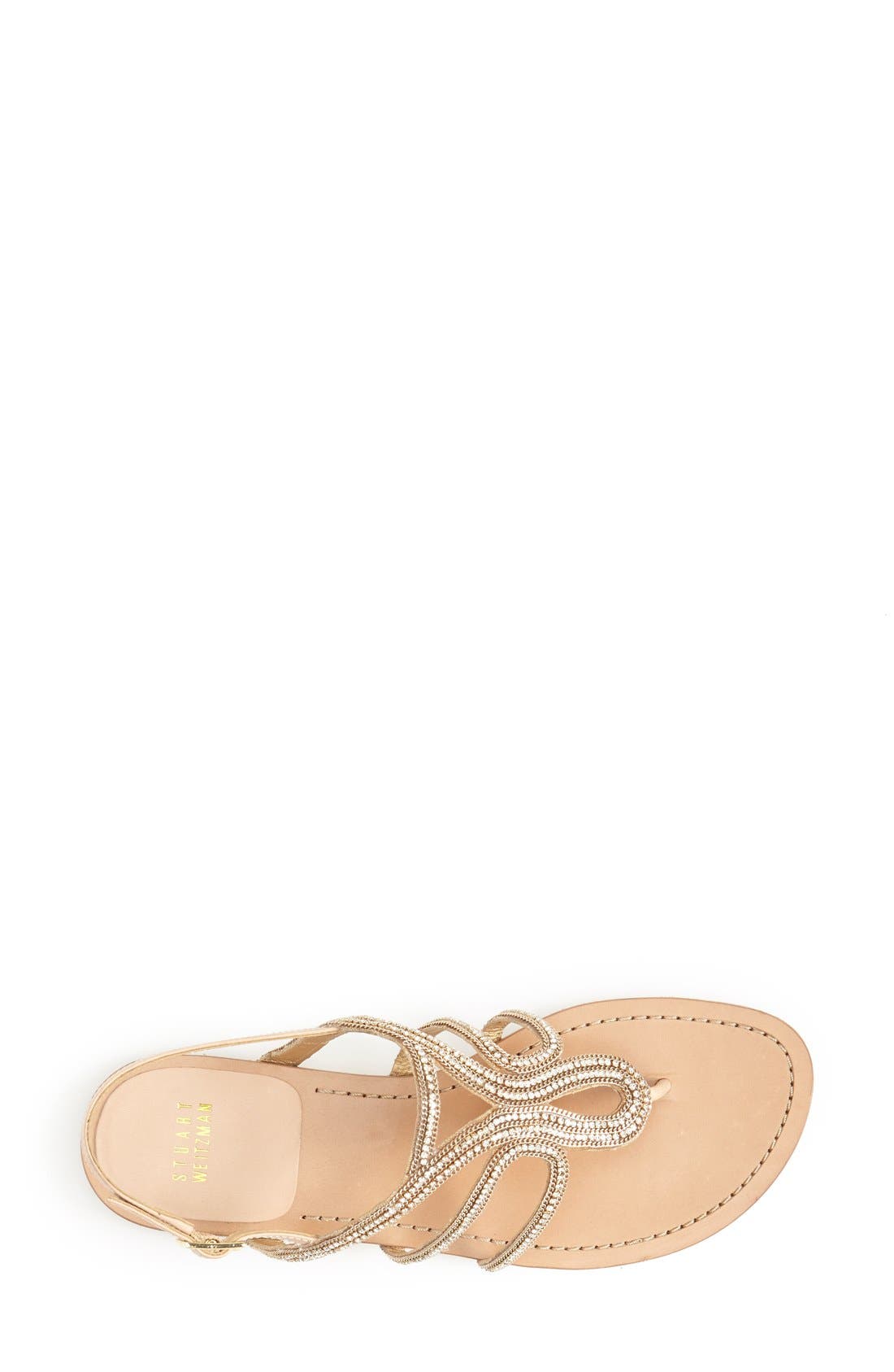 Stuart Weitzman 'Thongshow' Crystal Embellished Thong Sandal, Alternate, color, 