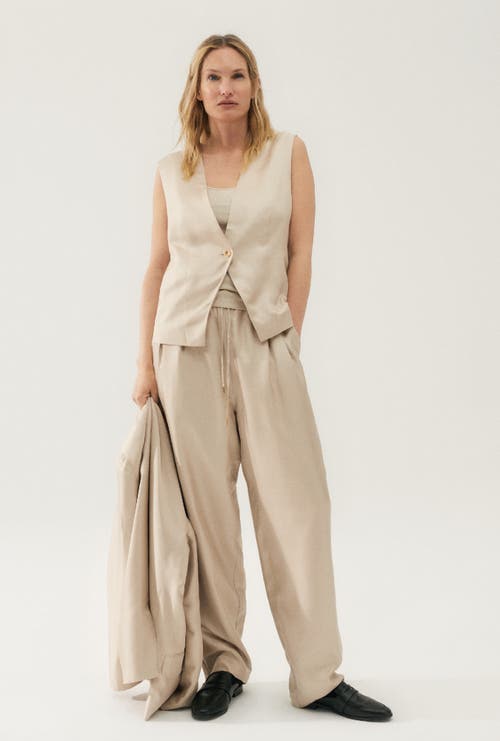 Shop Silk Laundry Twill Slouch Vest Hazelnut