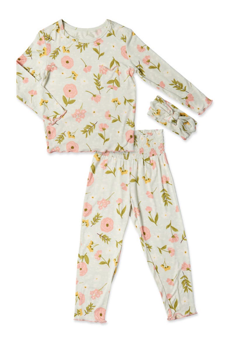 Charlie Fitted Long Sleeve 3-Piece Pajamas, Main, color, Carnation