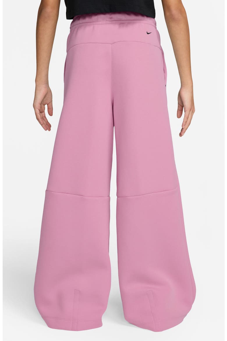 Kids' Nike Sportswear Tech Fleece Wide Leg Pants, Alternate, color, 621 PINK RISE/BLACK