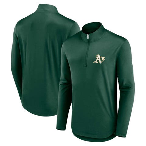 Men's Fanatics Branded Green Oakland Athletics Quarterback Quarter-Zip Top