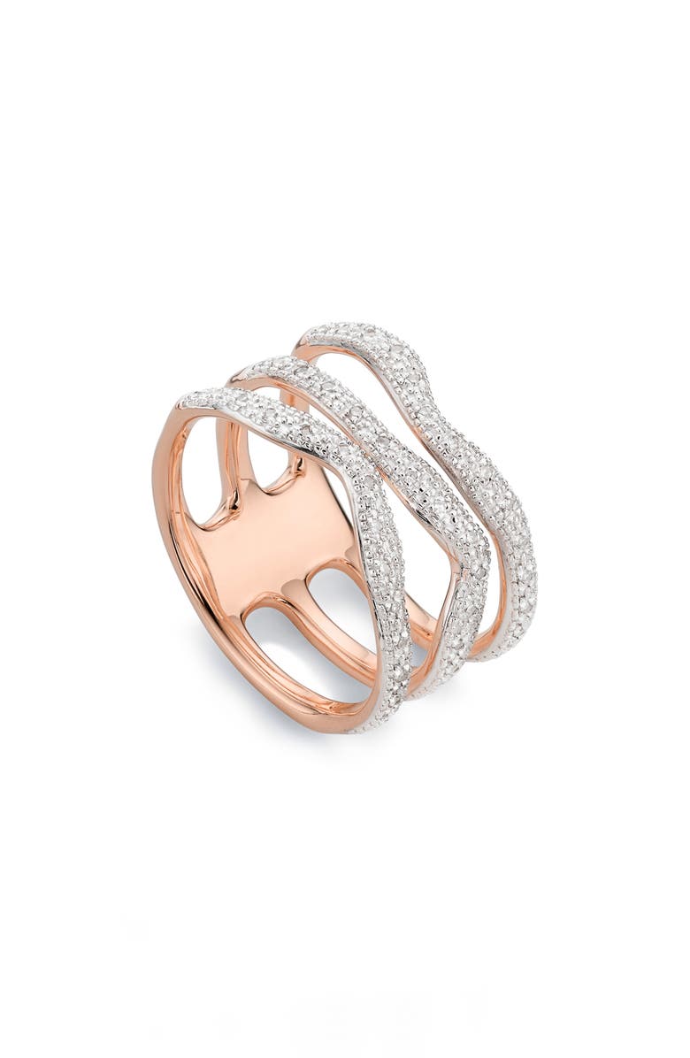 Monica Vinader Riva Three Band Diamond Ring, Alternate, color,