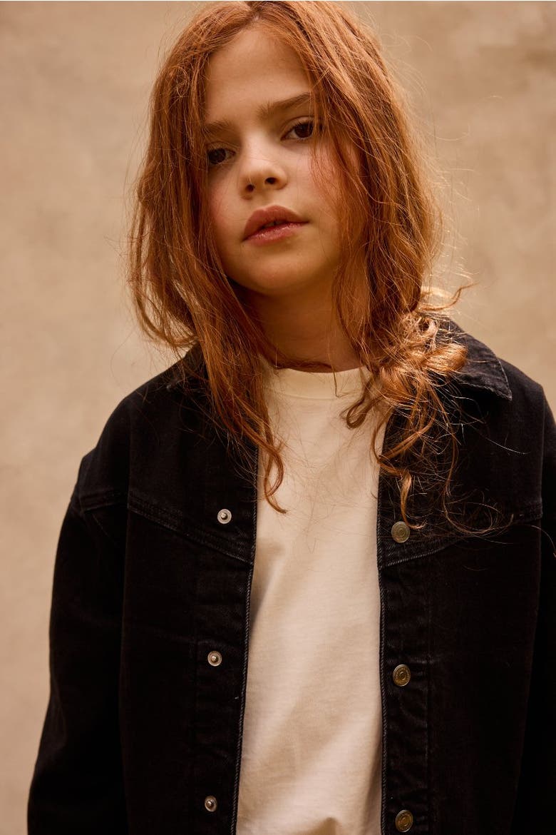 Denim Jacket, Alternate, color, Black Denim