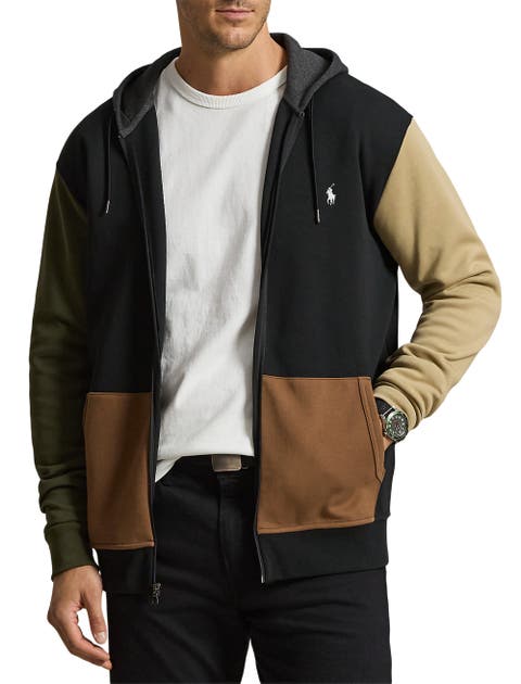 Big & Tall Double-Knit Colorblocked Zip-Front Hoodie