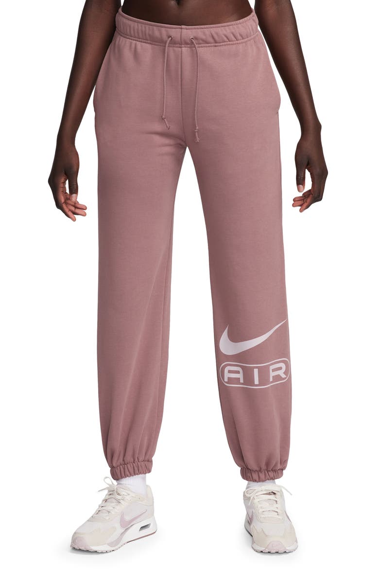 Air Fleece Sweatpants, Main, color, SMOKEY MAUVE/ PLATINUM VIOLET