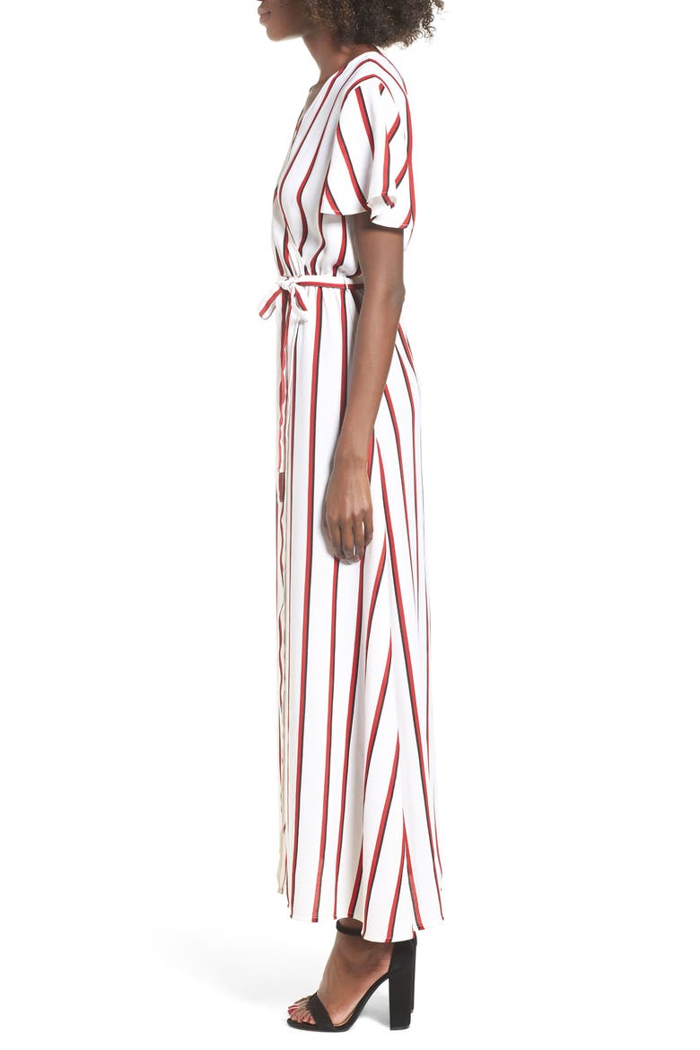EZ Days Satin Wrap Maxi Dress, Alternate, color, CHILI RED
