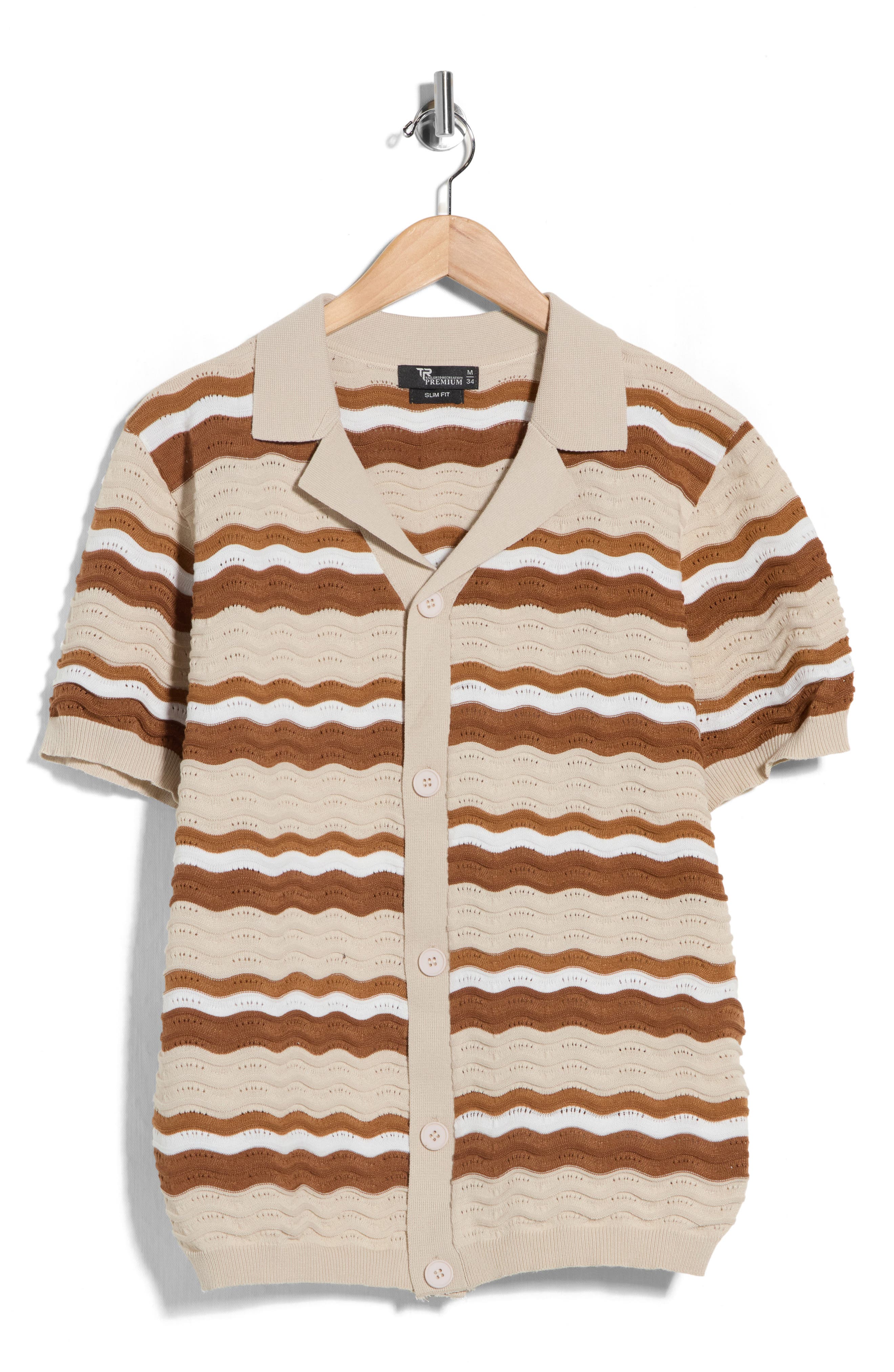 T.R. PREMIUM Textured Stripe Sweater Polo