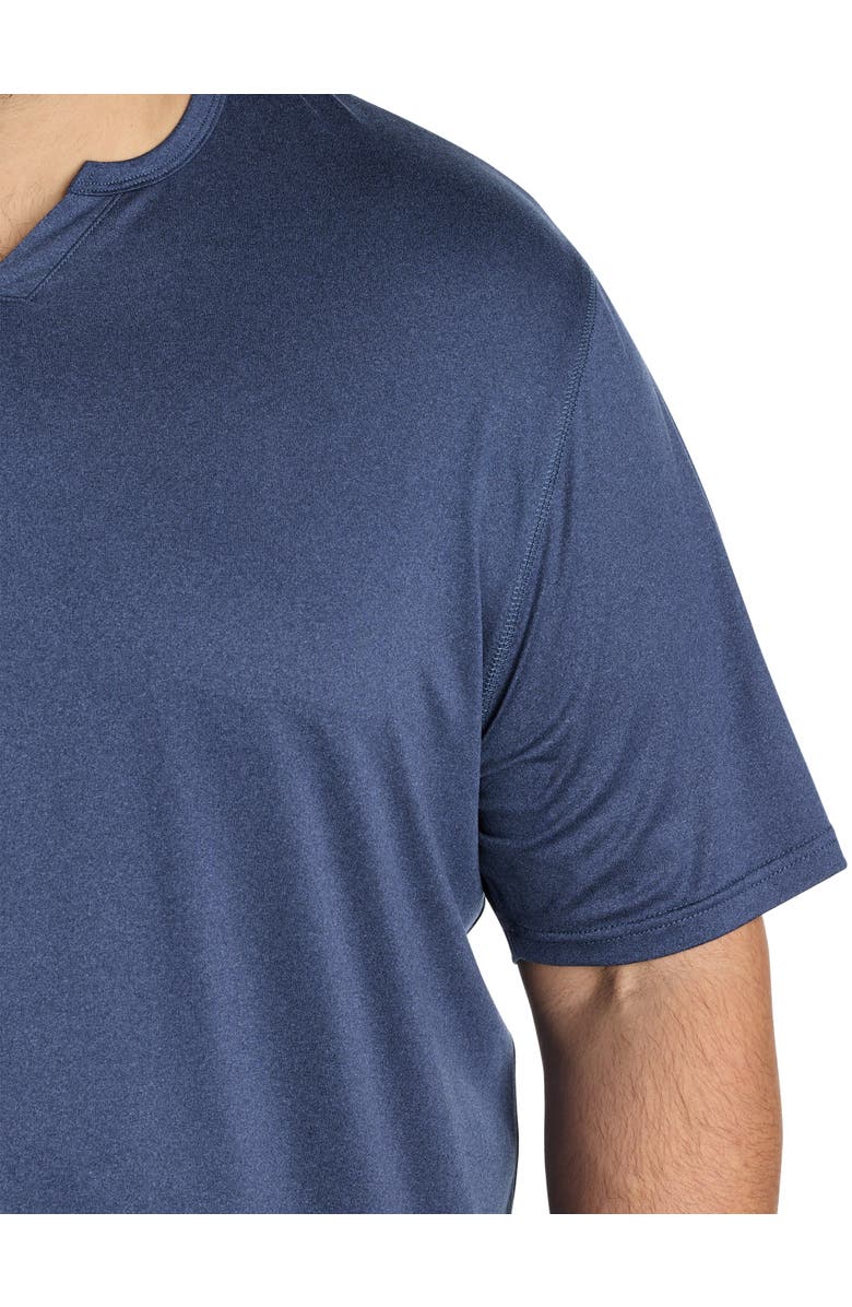 Harbor Bay by DXL Big & Tall Moisture-Wicking Henley T-Shirt, Alternate, color, Navy Heather