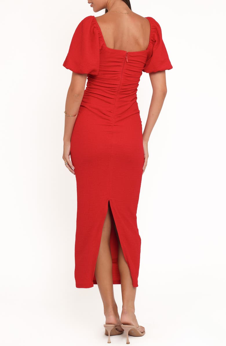 Petal & Pup Cary Ruched Sheath Dress, Alternate, color, Red