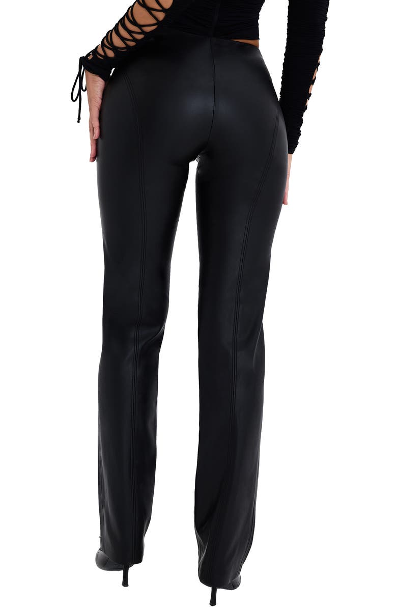 Mistress Rocks Lace-Up Faux Leather Pants, Alternate, color, 