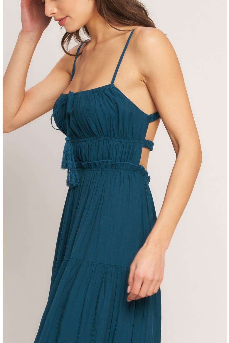 Open Back Maxi Dress, Alternate, color, TEAL