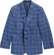 Tallia Kids' Windowpane Linen & Cotton Blazer