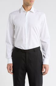 Paul Smith Tailored Fit Solid Cotton Dress Shirt