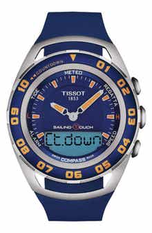 Tissot Sailing Touch Swiss Compass Silicone Strap Watch, 45mm
