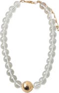 Erin McDermott Jewelry Clear Lucite and Gold Ball Necklace