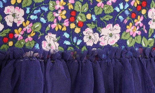 Mini Boden Kids' Jersey & Tulle Dress In Blue