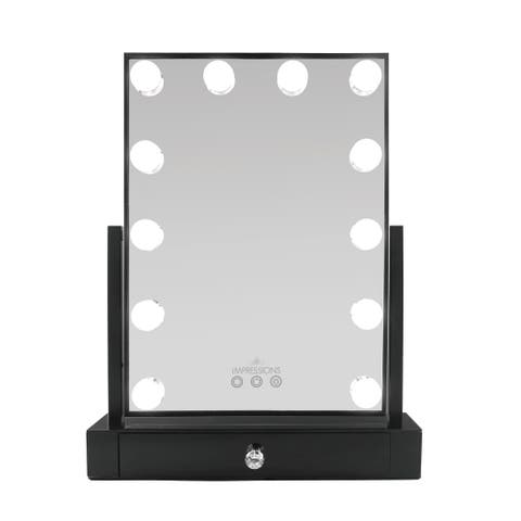 Hollywood Tri-Tone XL Makeup Mirror with Drawer