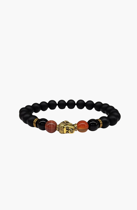 Buddha Obsidian Beaded Bracelet