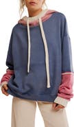 Free People Snug Bonnet Mixed Media Cotton Hoodie