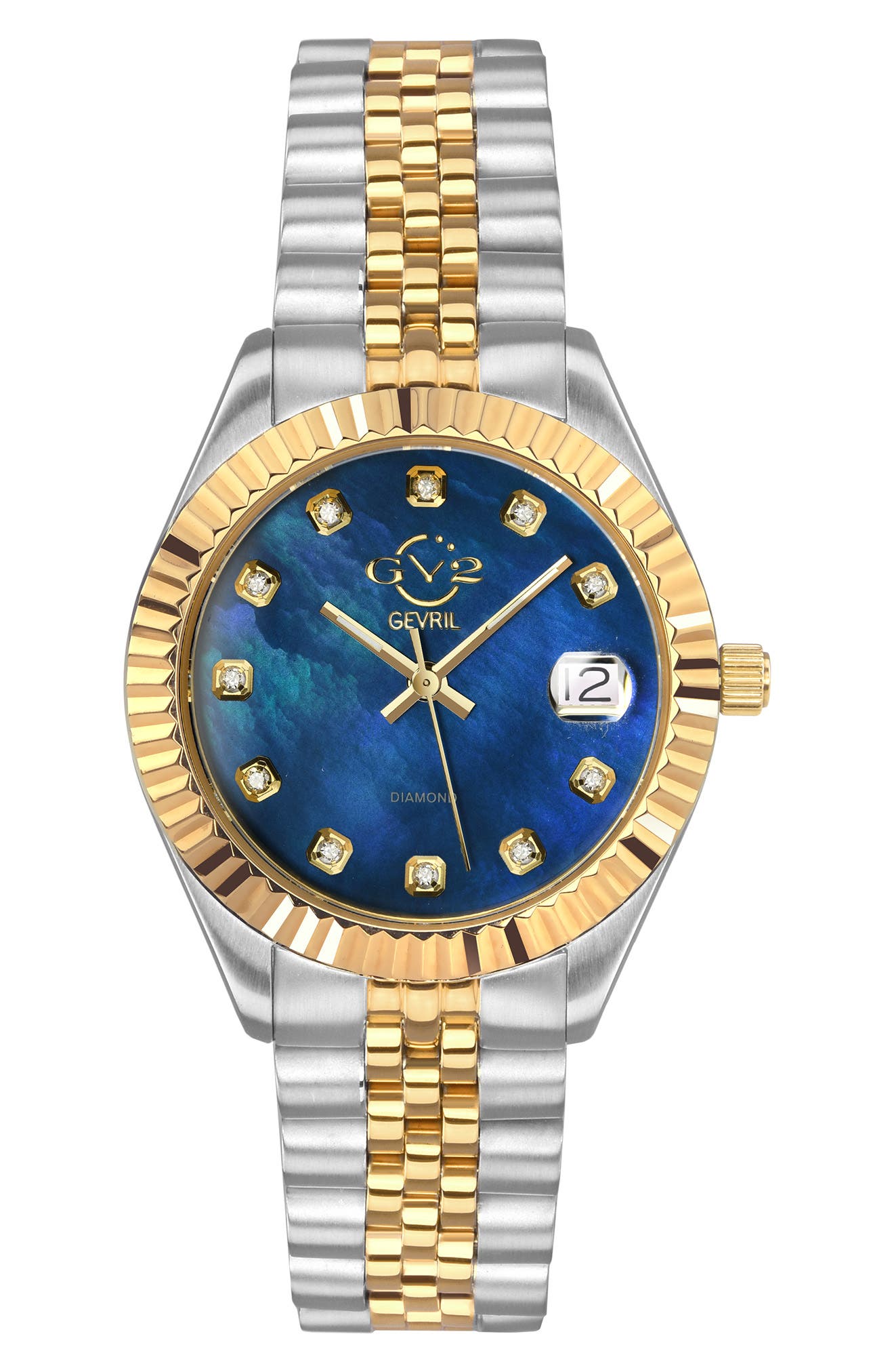 GV2 Naples Two-Tone Diamond Quartz Bracelet Watch, 34mm