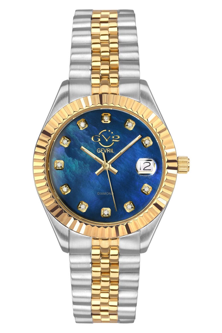 Naples Two-Tone Diamond Quartz Bracelet Watch, 34mm, Main, color, TWO TONED SS IPYG