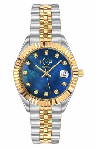 GV2 Naples Two-Tone Diamond Quartz Bracelet Watch, 34mm