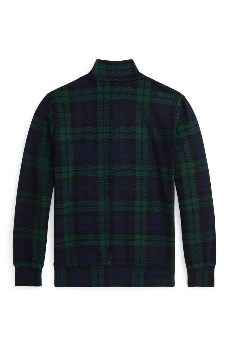Polo Ralph Lauren Kids' Blackwatch Plaid Jacquard Flannel Half Zip Sweatshirt, Alternate, color, 