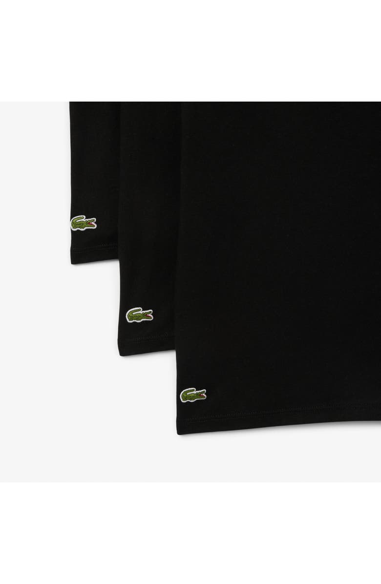 Lacoste 3-Pack Cotton Crewneck T-Shirts, Alternate, color, Black