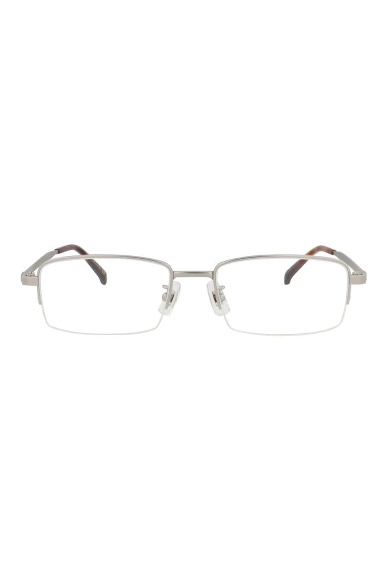 53mm Half Rim Rectangular Optical Glasses, Main, color, SILVER TRANSPARENT