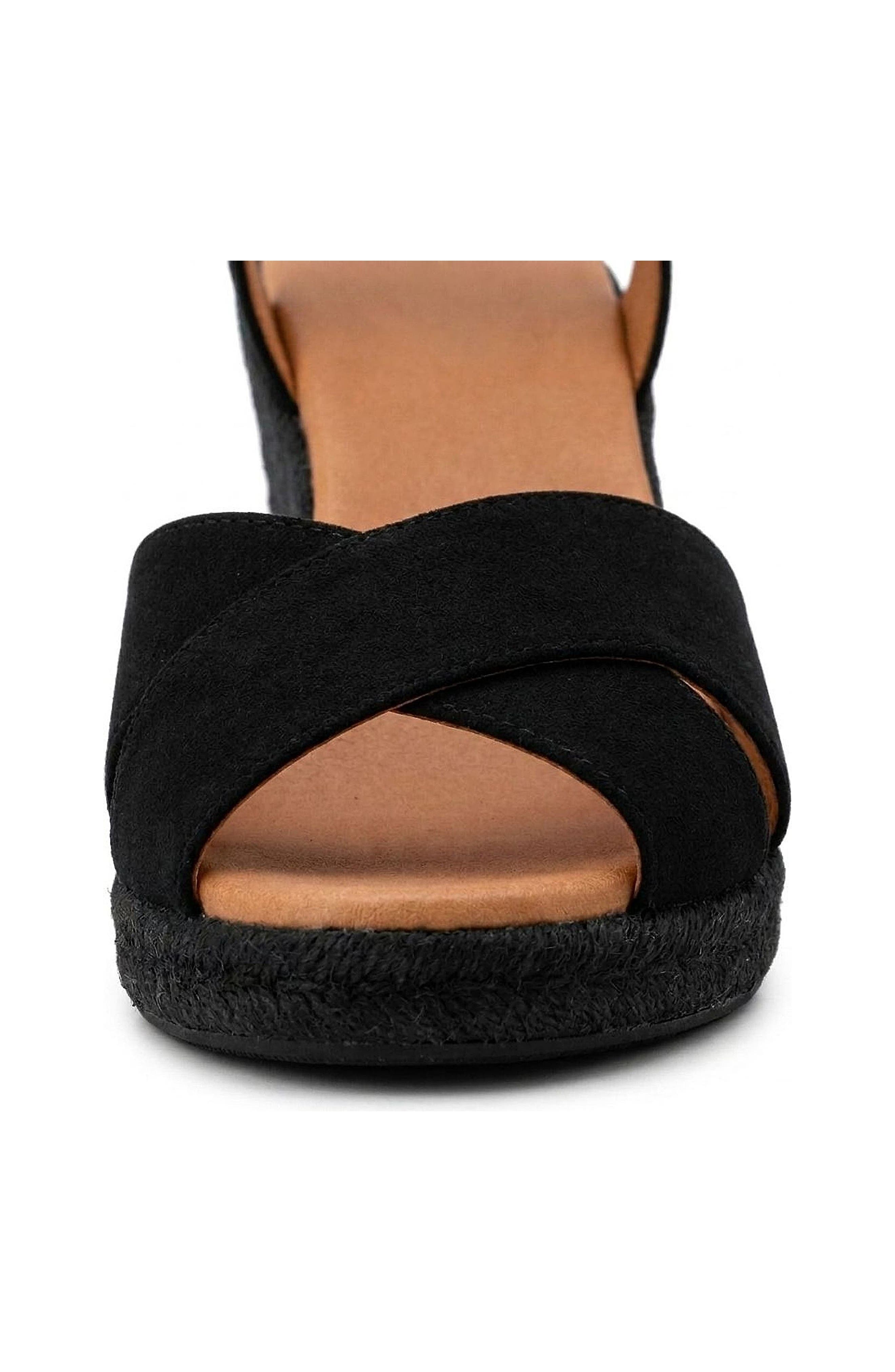 Jimena Medium Double Band Espadrille Sandal, Alternate, color, Black